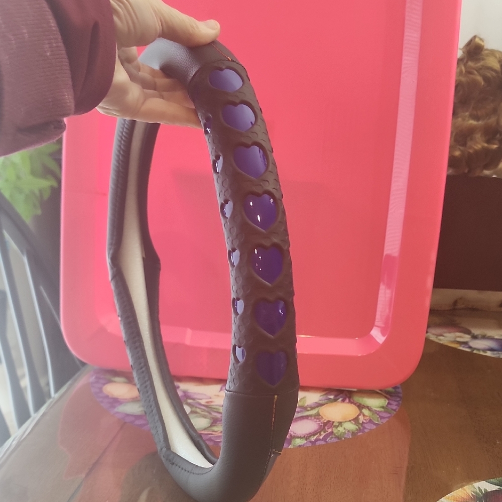 Purple Heart Steering Wheel Cover